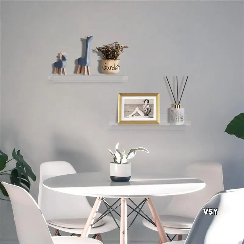 壁収納用アクリル棚4パック、子供用15インチフローティング本棚、バスルーム、寝室用ディスプレイシェルフオーガナイザー