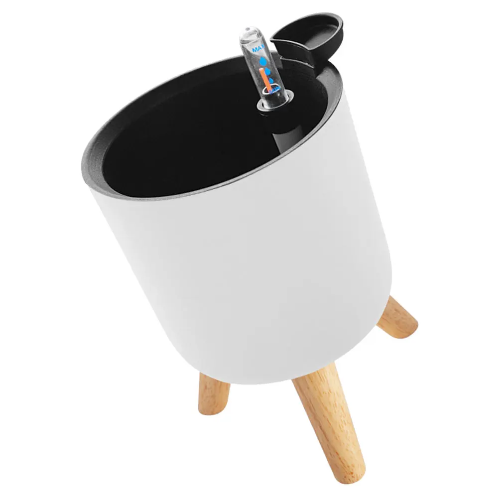 

Automatic Flower Pot Self System White Design Sturdy Leg Planter Stand Indoor Balcony Plants Small Size