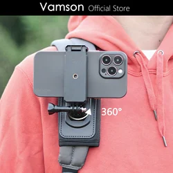 Vamson Chest Shoulder Backpack Clip Mount for Mobile Phone Holder Cellphone Smartphones Stand Live Broadcast and Hiking Bracket