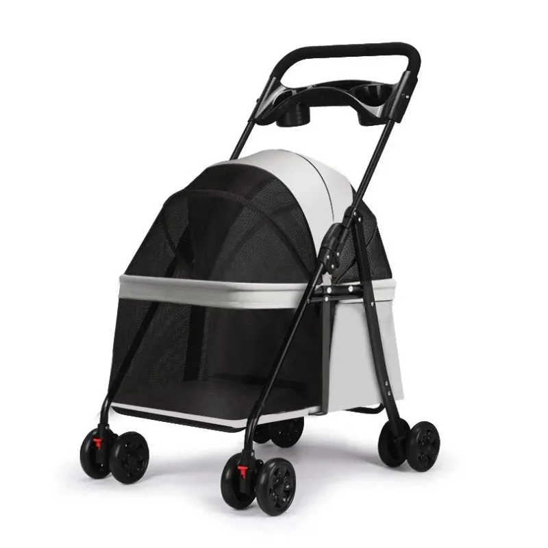 

Pet Stroller for Small Dogs and Cats Trolley Pet Carrier Strollers Portable Travel Foldable 4-Wheels Dog Cat Stroller