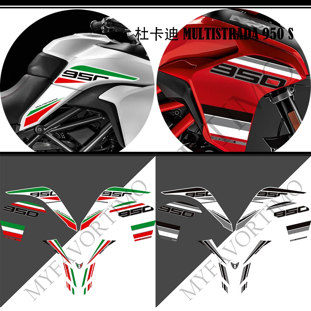 Motorcycle For Ducati MULTISTRADA 950 S 950S Fairing Fender Protector Stickers Decals Tank Pad Grips Gas Fuel Oil Knee Set