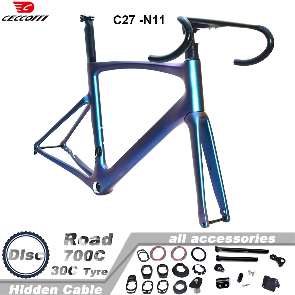 CECCOTTI RF27 Model Disc brake frame Road, lightweight carbon fiber road bike Frameset customizable color T47BB Bicycle Frame