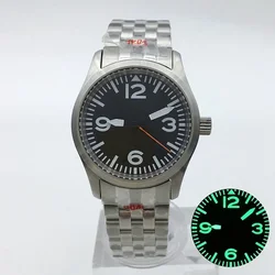 BLIGER 36mm 39mm Diver Pilot Automatic Watch PT5000 Movt Dome Sapphire Glass Green Luminous Stainless Bracelet Waterproof Clock