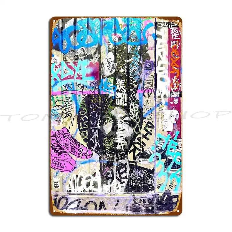 Banksy Stencil Style Urban Graffiti Metal Sign Plaques Wall Plaque Garage Plaques Printing Tin Sign Poster