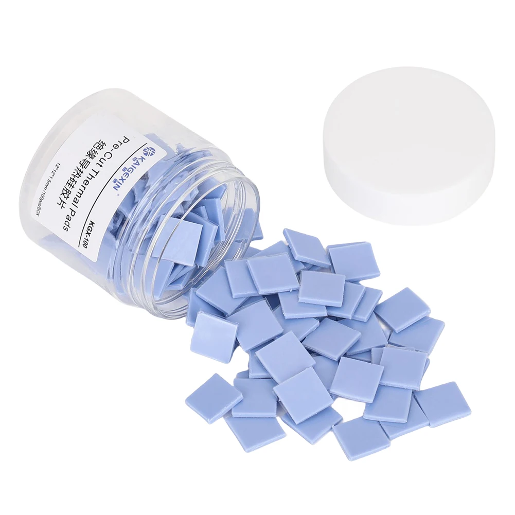 

100 шт. Термопроводящие силиконовые прокладки 12x12x1.5 мм, термостойкие, для охлаждения, с силиконовой смазкой, для ремонта GPU и CPU