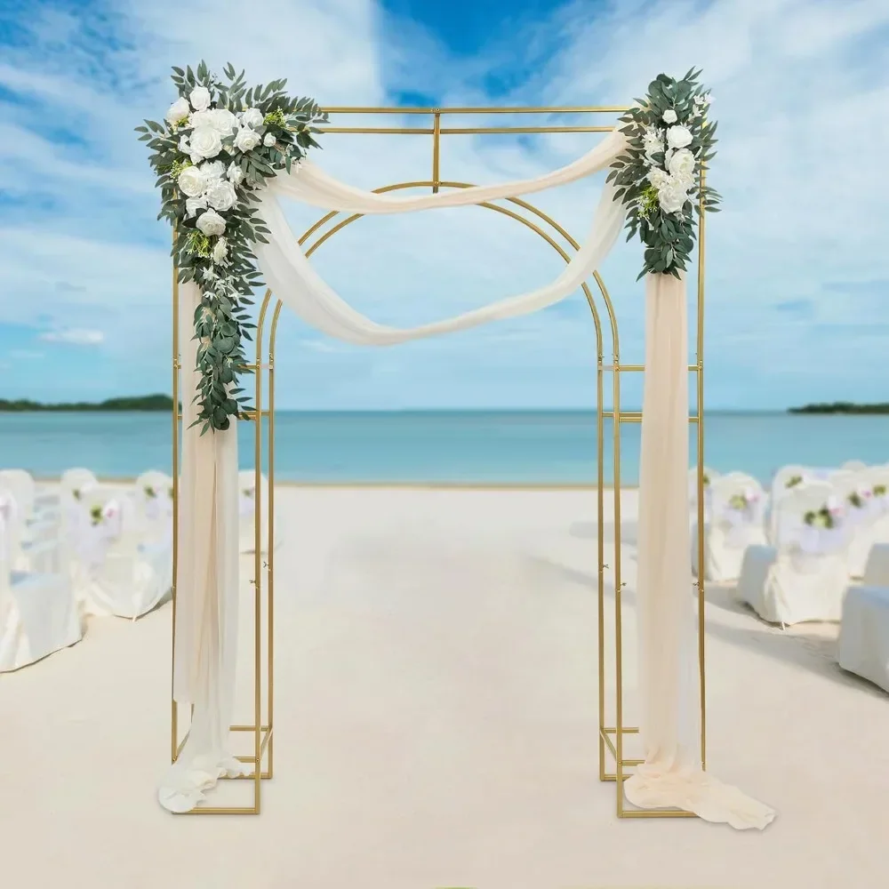 Wedding Arches, Weddings Arch Backdrop Stand, Double Frame Backdrop Stand, Gold Weddings Arches for Weddings, Wedding Arches