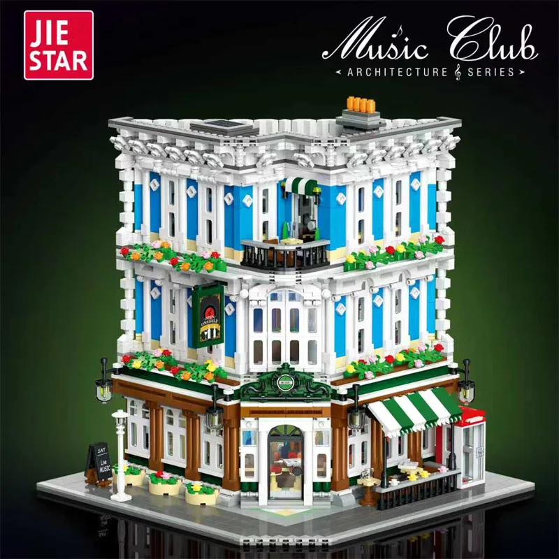 

2897pcs MOC Idea City Street View Music Club Building Blocks Bricks Assembling Construction Toys for Children Birthday Gift Set