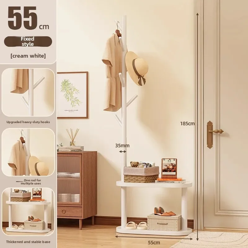 

Exquisite Multi-functional Bedside coat rack living room solid wood hanger double storage home floor hanger bedroom