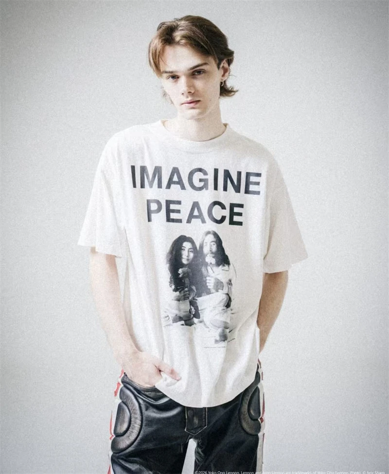 Summer SAINT Vintage 26SS Washed Letter Pattern Printed Casual Pure Cotton Short Sleeved High Street Casual Round Neck T-shirt