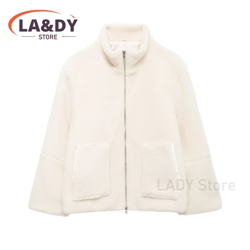Jackets Coat 2024 Autumn Winter Women Fashion Loose Versatile Zipper Female Solid Long Sleeve Pockets Outerwear Top