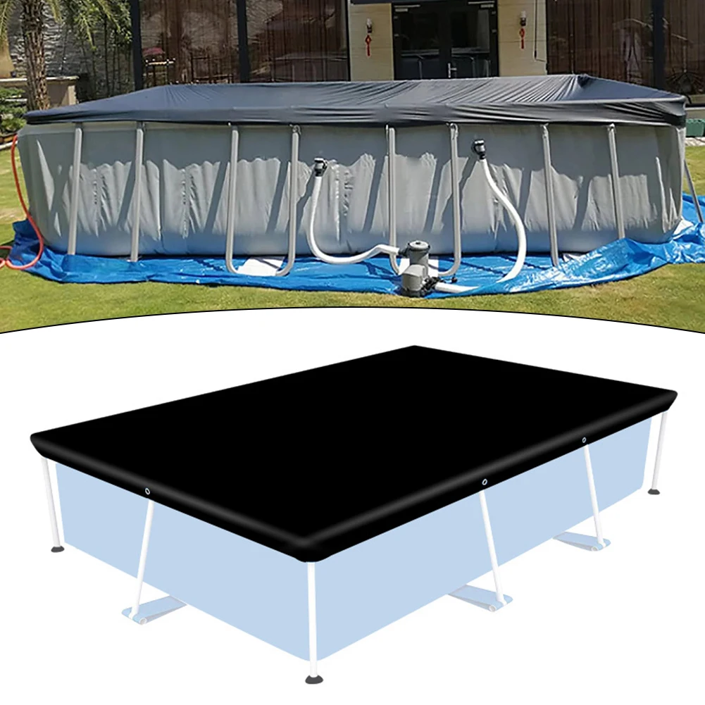 Outdoor Rectangular Bracket Swimming Pool Cover Courtyard Waterproof Sunscreen Dustproof Pool Cover Heat Reflective