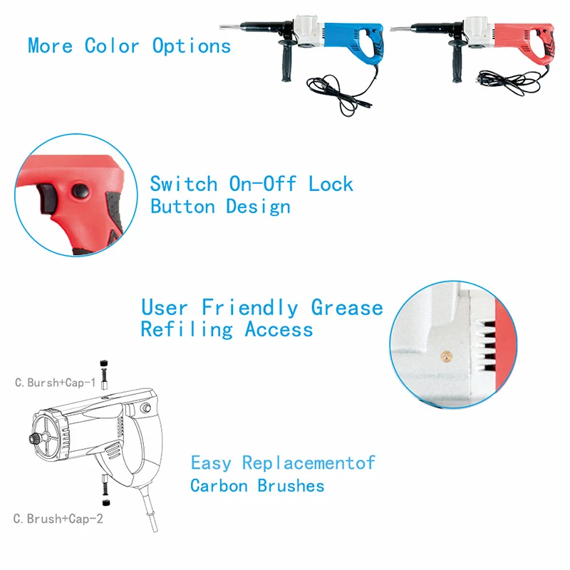 TD-32E 550W Needle Derusting Gun Electric Jet Chisels Hand-Held Electric Needle Scaler Rust Removal Cleaning Machine