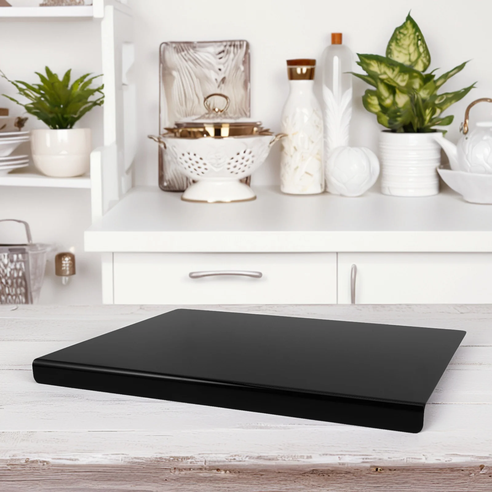 

Thick Non-Slip Acrylic Cutting Large Kitchen Counter Chopping Board With Lip For Fruit Vegetable Meat Pizza Dough Bread Clear