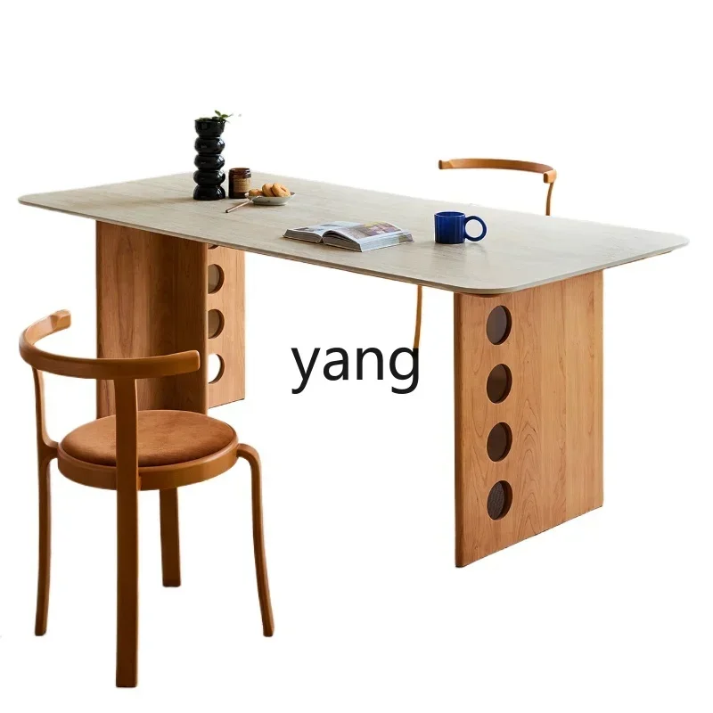XYY furniture antique rock slab dining table household small apartment dining table all solid wood dining table and chairs