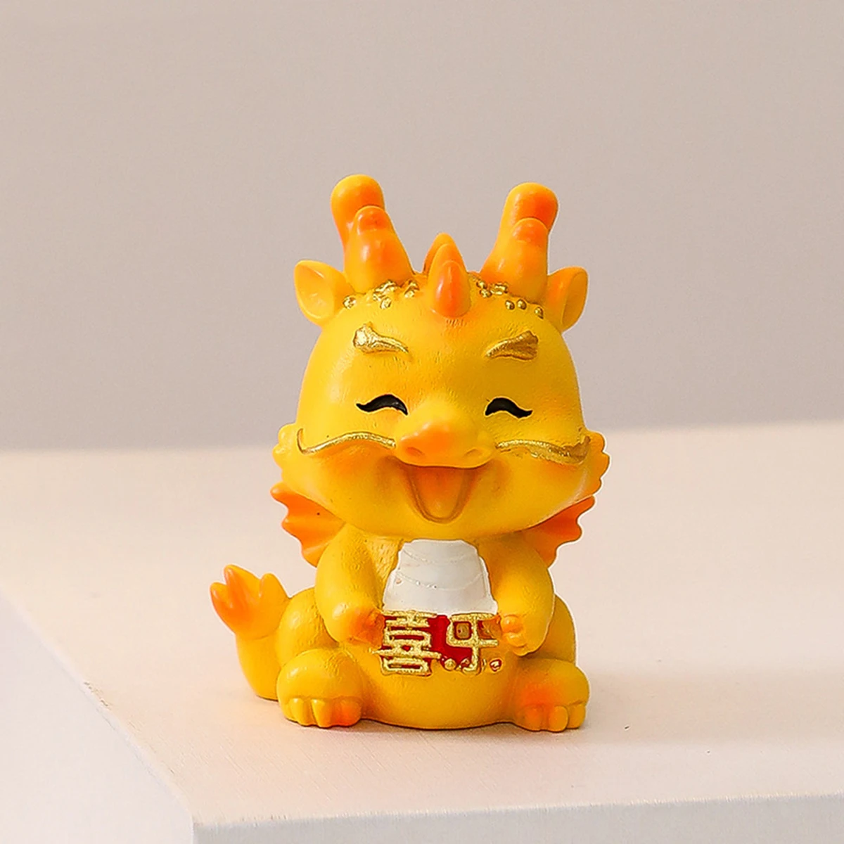 Mini Landschap Beeldje Levendige Kleur Cartoon Dragon Standbeeld Schattig 2024 Nieuwjaar Beeldje Ornament Voor Desktop Miniatuur