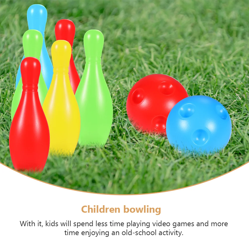 10 Buah Set Mainan Bowling Mini 12CM Plastik Anak Olahraga Kebugaran Koordinasi Mata Tangan Anak Mainan Pendidikan Rumah Tangga