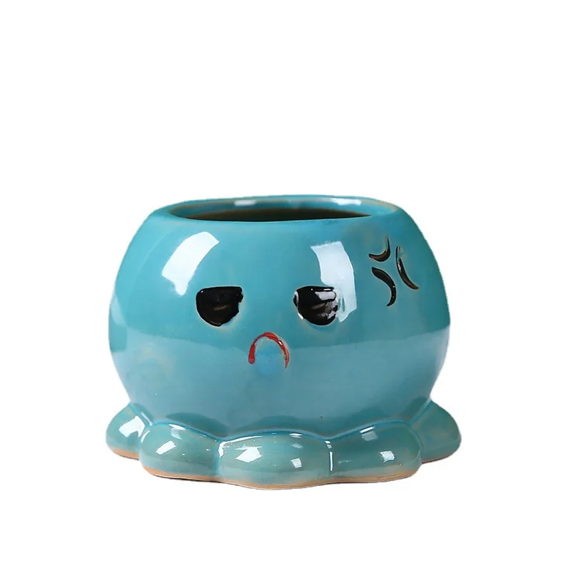 

Cute Octopus Fleshy Flowerpot New Exquisite Hand-painted Ceramic Plant Meat Special Creative Lovely Animal Flowerpots