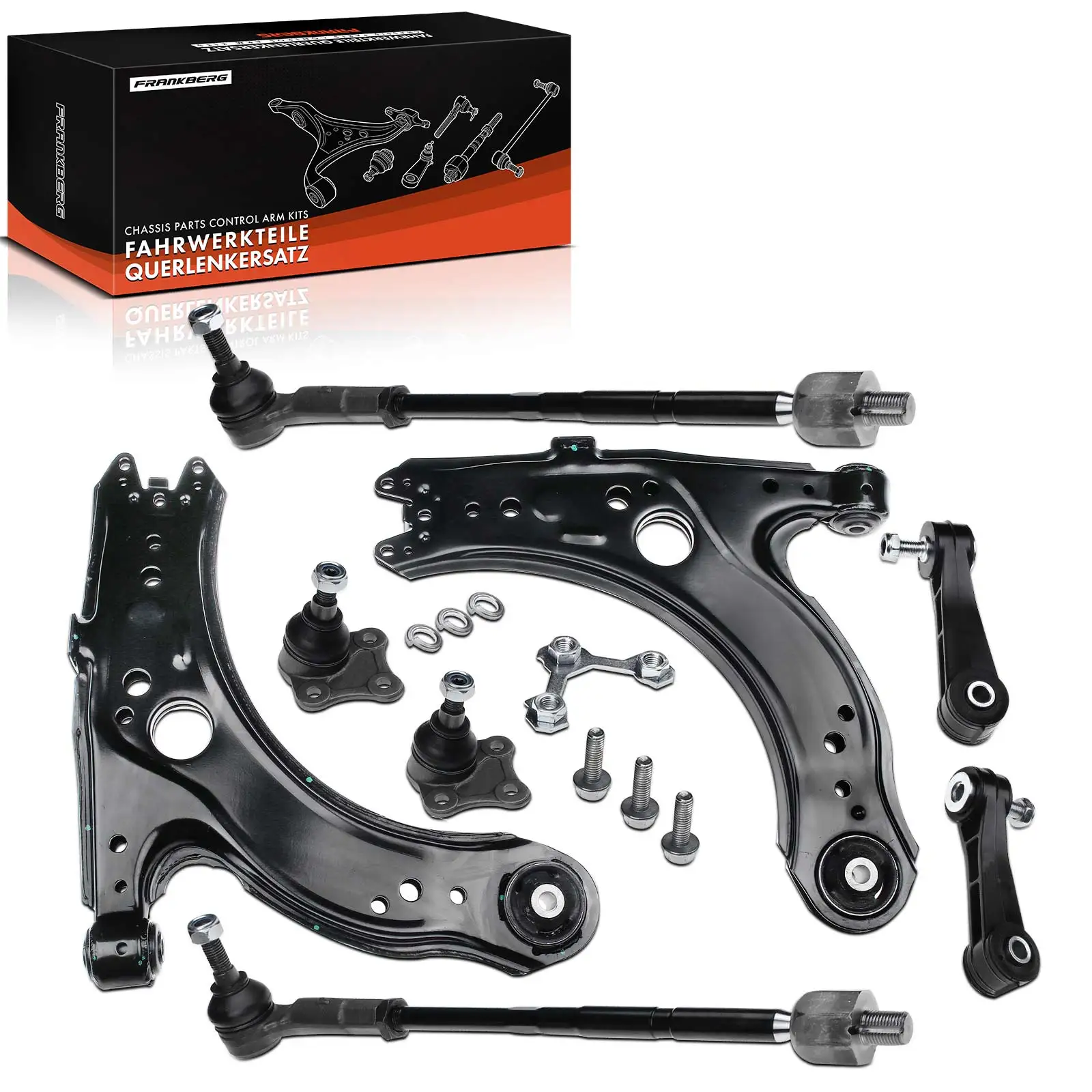 Frankberg 8-delige draagarmset vooras voor VW Bora Variant Golf IV New Beetle Audi A3 Seat Leon Toledo II 1J0422803B