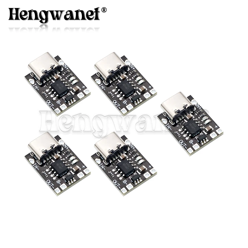 5/10 Stück TP4057 1A 3,7 V Lithium-Batterie-Lade- und Entladeplatine mit Schutz Typ-C USB C Li-Ionen-Akku-Ladeplatine