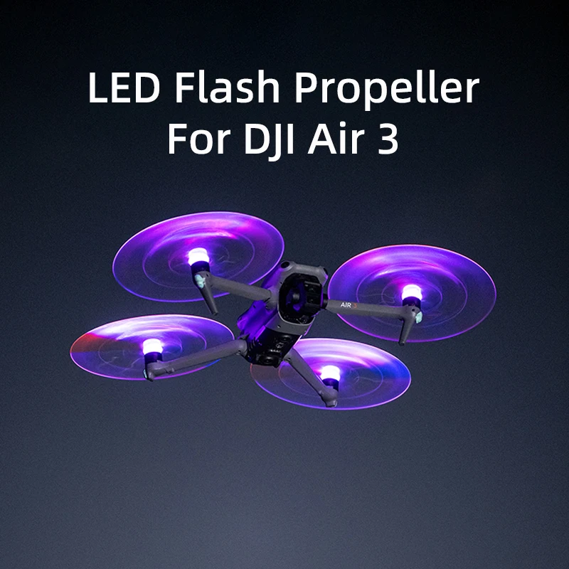 For DJI Air 3 Drone LED Flash Light Propeller Rechargeable Paddle Blades Night Light Low-Noise Wings Props Blades Accessories