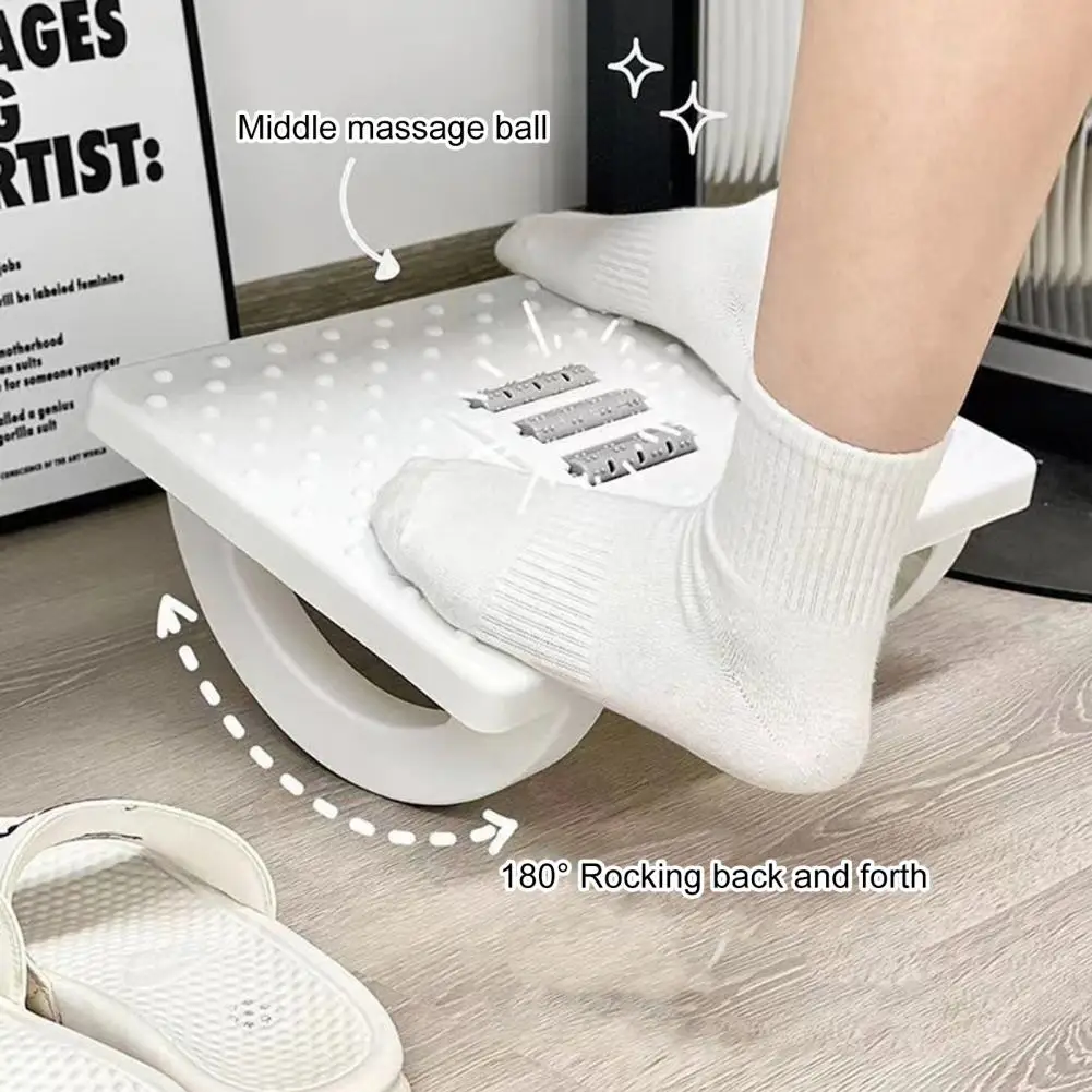 Rocking Foot Rest With Foot Massage Rollers Adjustable Angle Posture Support Anti-Slip Foot Stool Slimming Legs For Office Home