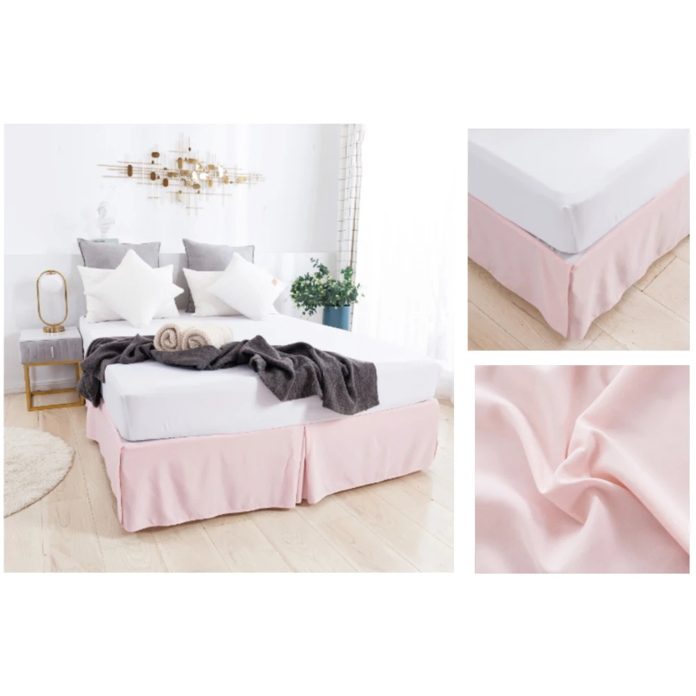 

Wrap Around Bed Skirt With 15 Inch Drop Wrinkle Resistant Machine Washable Soft Pleated Bed Skirt For Bed Frame Mattress Decor