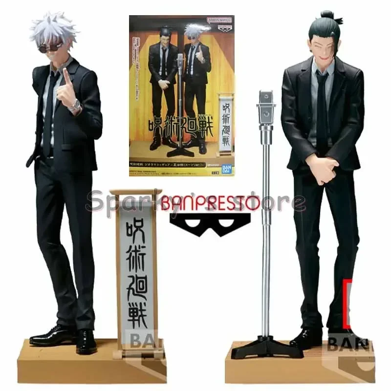 Banpresto Original Suit Style Jujutsu Kaisen Anime Figure Geto Suguru Gojo Satoru Action Figure Toys for Boys Girls Kids Gifts