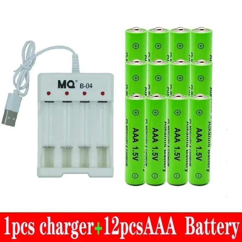 100% New AAA Battery 3000 MAh Rechargeable Battery AAA 1.5 V 3000 MAh Rechargeable New Alcalinas Drummey + Charger