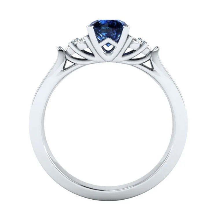 S925 Sterling Silber Ring, Neuer Saphir-Zirkon-Ring, Beliebter Prinzessinnen-Verlobungsring – Detail 4