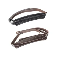 Correa de guitarra acolchada de cuero de vaca marrón y negro, suave, duradera, ajustable, soldados, cinturón grueso para guitarra acústica eléctrica y bajo
