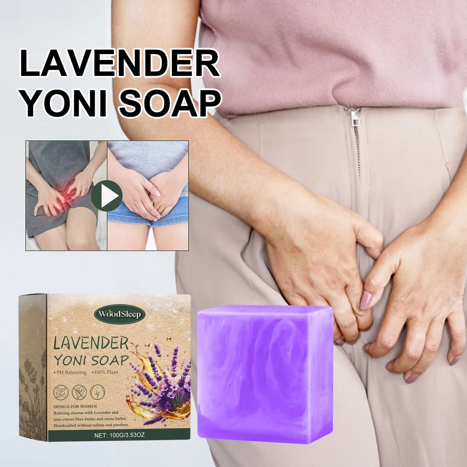 

Мыло со вкусом лаванды WoodSleep для снятия зуд женского тела и дискомфорта для запаха и нежного увлажнения