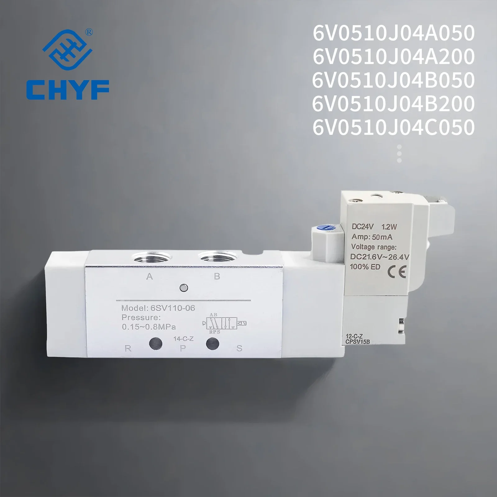 Airtac 6V 5/2way 5/3 ways Solenoid Valve for Pneumatic Automation Equipment