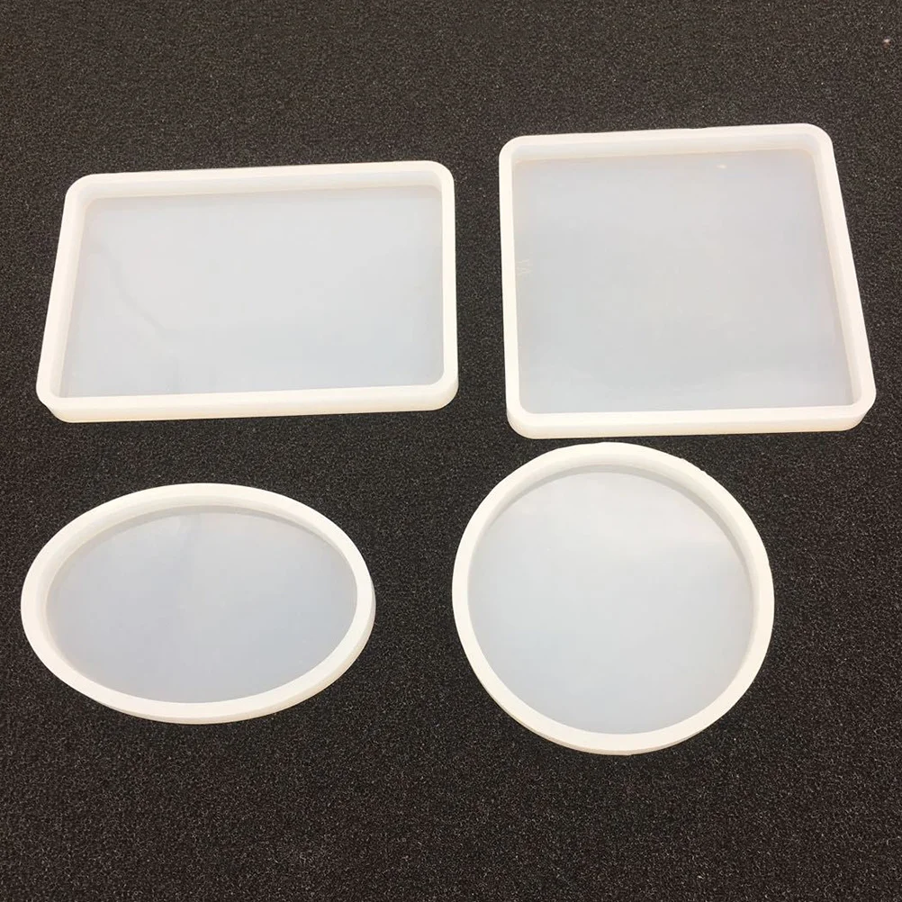 

6Pcs Crystal Silicone Mould Flexible Jewelry Transparent Mold for DIY Crafting Epoxy Resin Coaster Decorative Mold