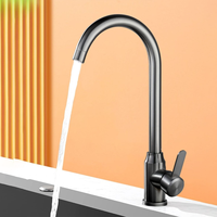 360° Swivel Stainless Steel Kitchen Faucet in Gun Grey - Rotating Sink Faucet, Premium Quality Water Faucet for Modern Kitchen