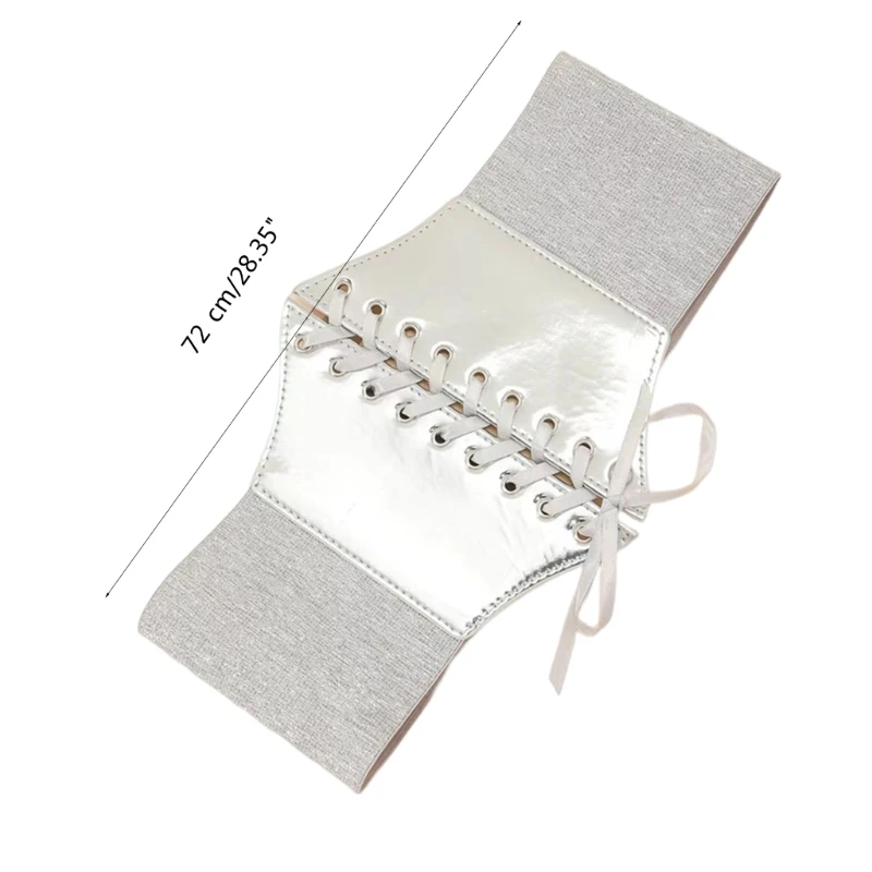 Wide Dress Belt y2k Elastic Belt for Dress Silver Corset Belt Women Silver Belt Dropshipping