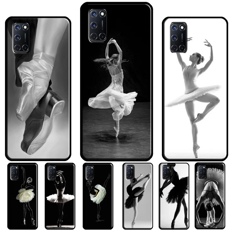 Ballerina Ballet Dance Girl Case For OPPO A74 A94 A54 A53 A57 S A5 A9 A15 A52 A72 A17 A77 A78 A91 A93 A16 A76 A96 Coque