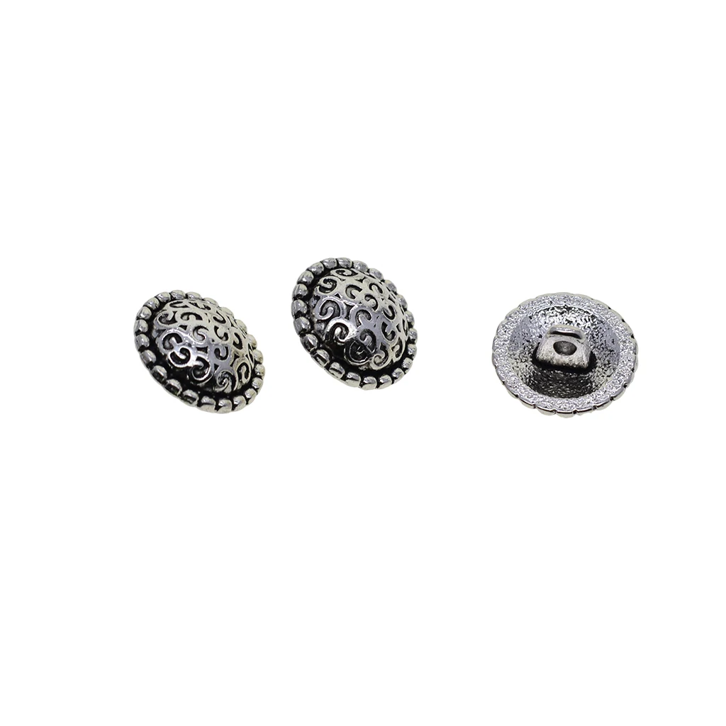

30 Pcs vintage silver 15mm 0.6inch Victoria pattern mushroom Garment Clothing Fastening Sewing 1-hole Buttons Jewelry DIY