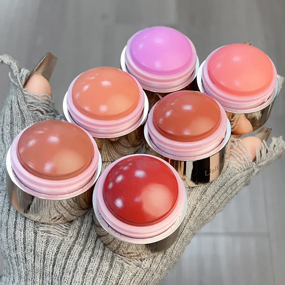 Creme blush fosco de veludo, 6 cores, multiuso, longa duração, brilho, hidratante, bochecha, rosto, maquiagem coreana, cosméticos