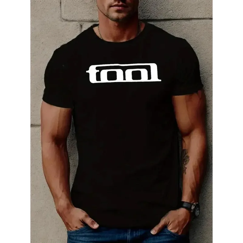 

Tool Letter Printed Men's Cotton T-shirt Fashionable Loose Daily New Summer Casual Fashion Top Short SleevedFPACE