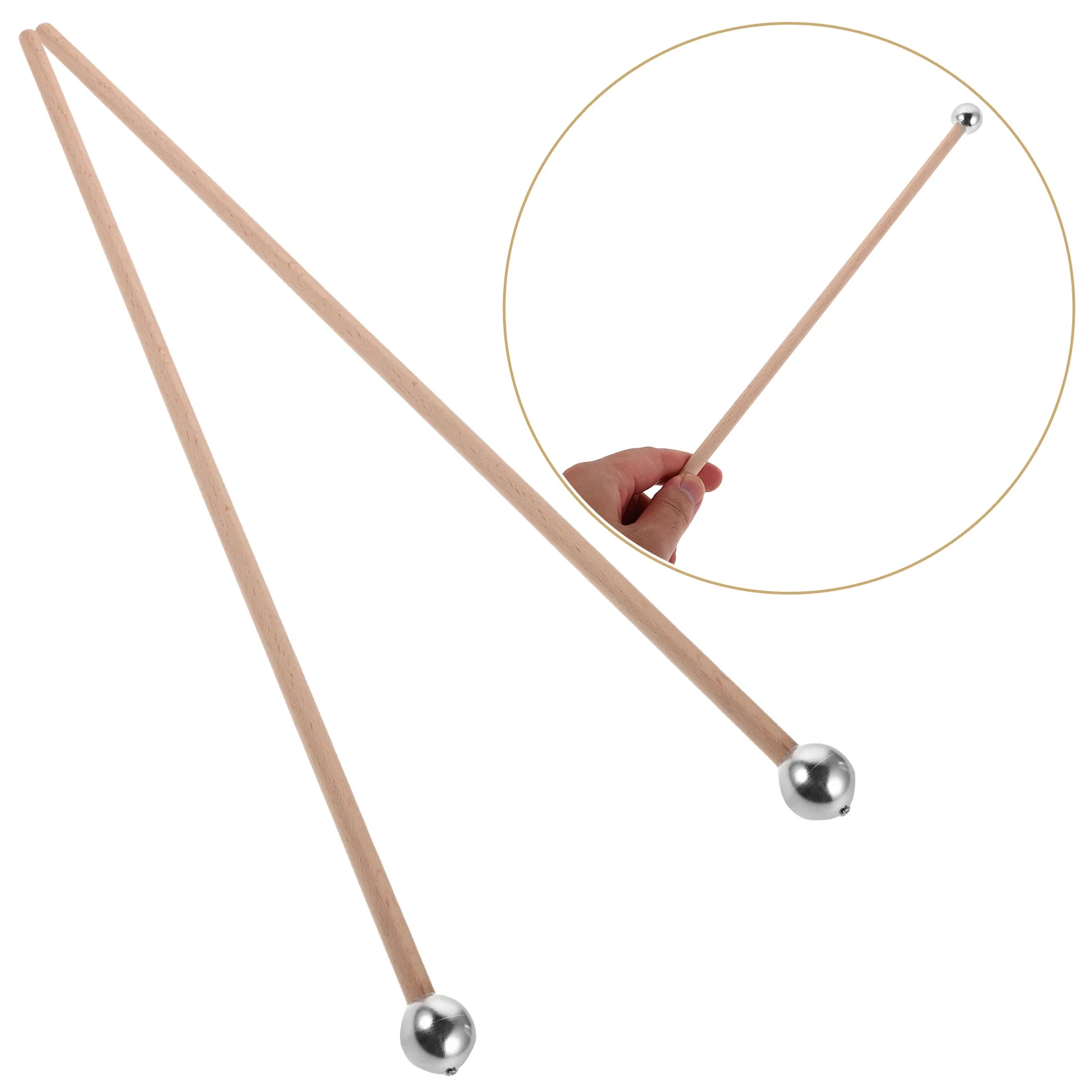 

2pcs Glockenspiel Mallets Metal Head Percussion Stick Xylophone Ethereal Drumstick Mallet Hammer Wood Handle Durable Chime