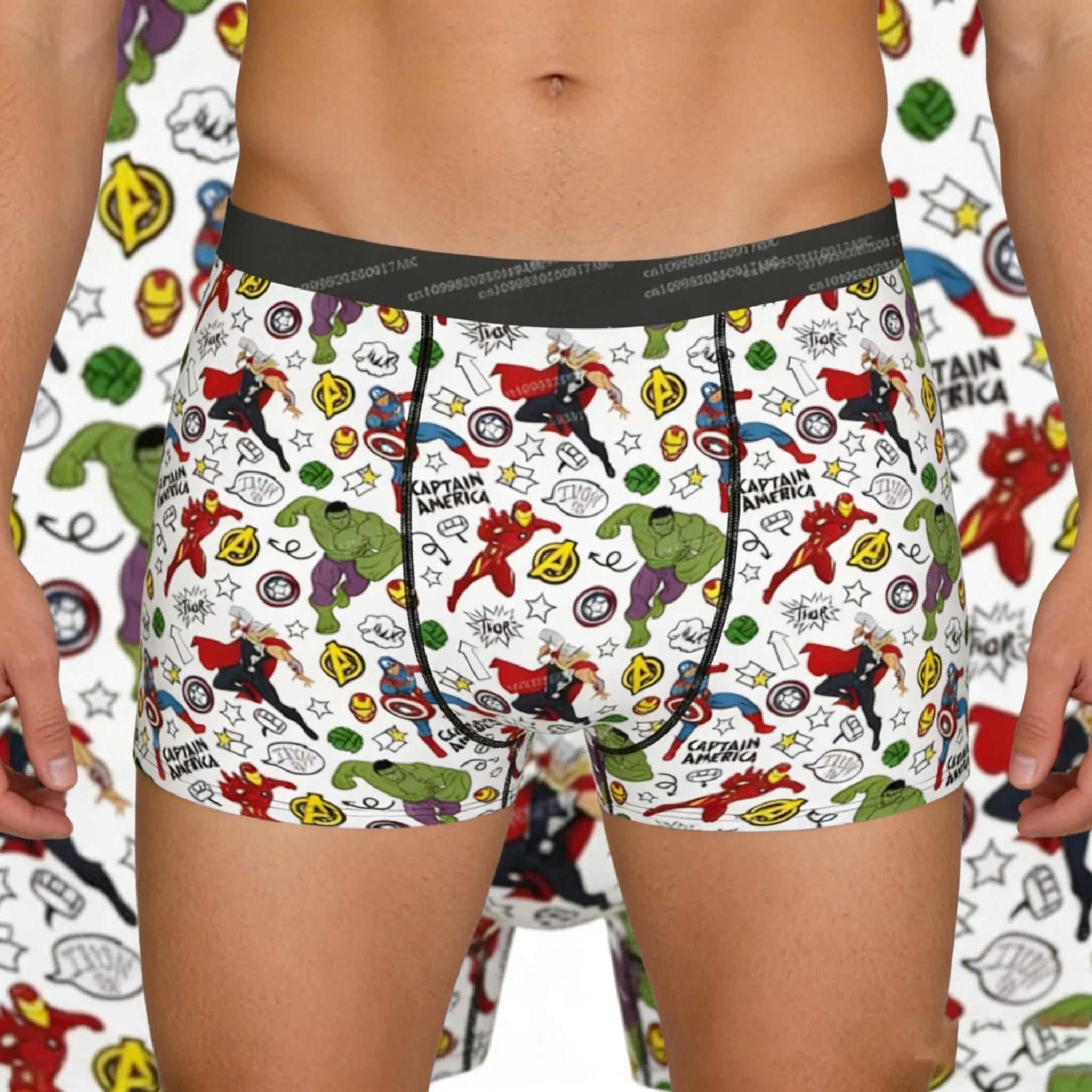 

Men Underpant Avengers Superhero Underwear Cartoon Spider-Man Iron Briefs Short Underpants Women Underpant Couple Underpants