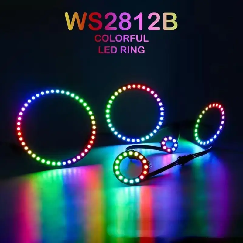 WS2812B Programmable RGB LED Pixel Ring Built-in IC 8-45 Leds for Wearable Cosplay Costume Lighting