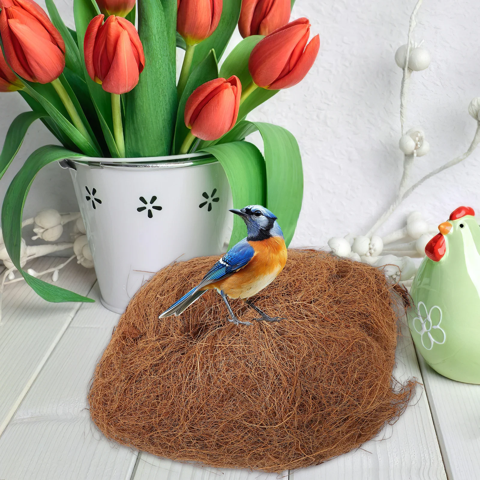 

100G Bird Nest Pad Natural Coconut Fiber for Small Animals and Birds Soft Breathable Moisture Absorbing Warm Bedding Material