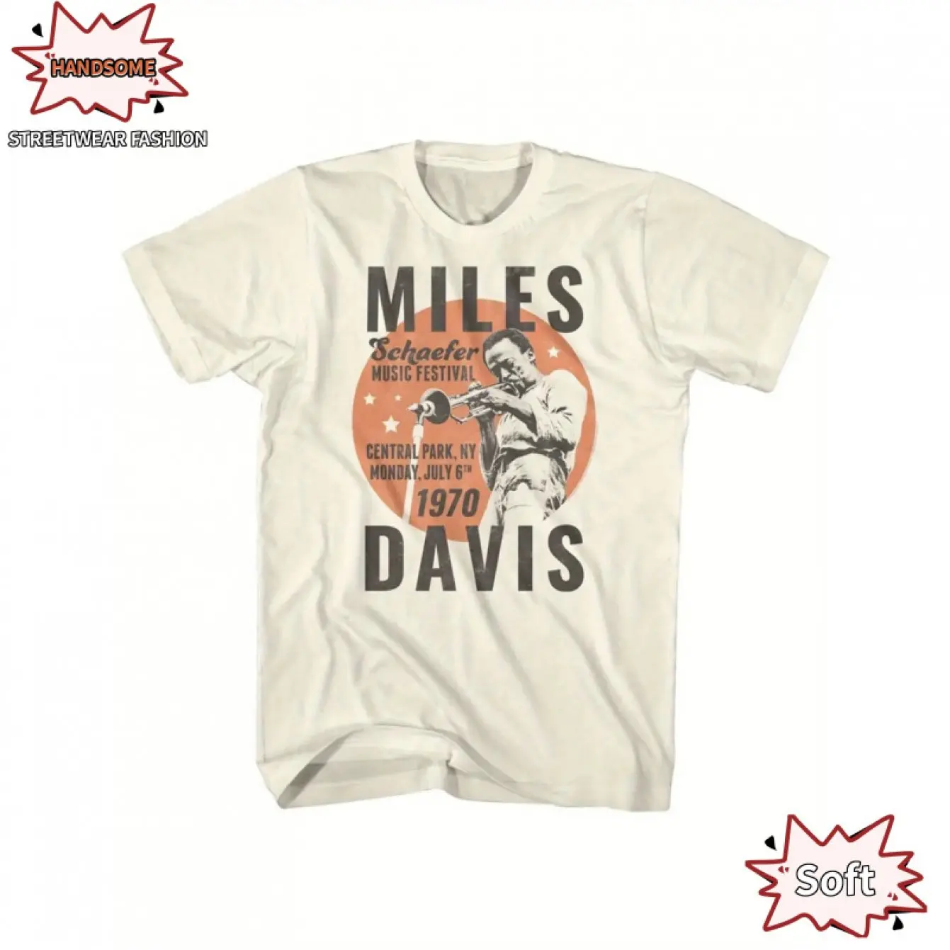 Camiseta Vintage de Jazz para Hombre, Diseño de Portada de Álbum de Miles Davis 1970, con Años de Nacimiento y Muerte, Estilo Icónico de Trompetista, Tela Gruesa