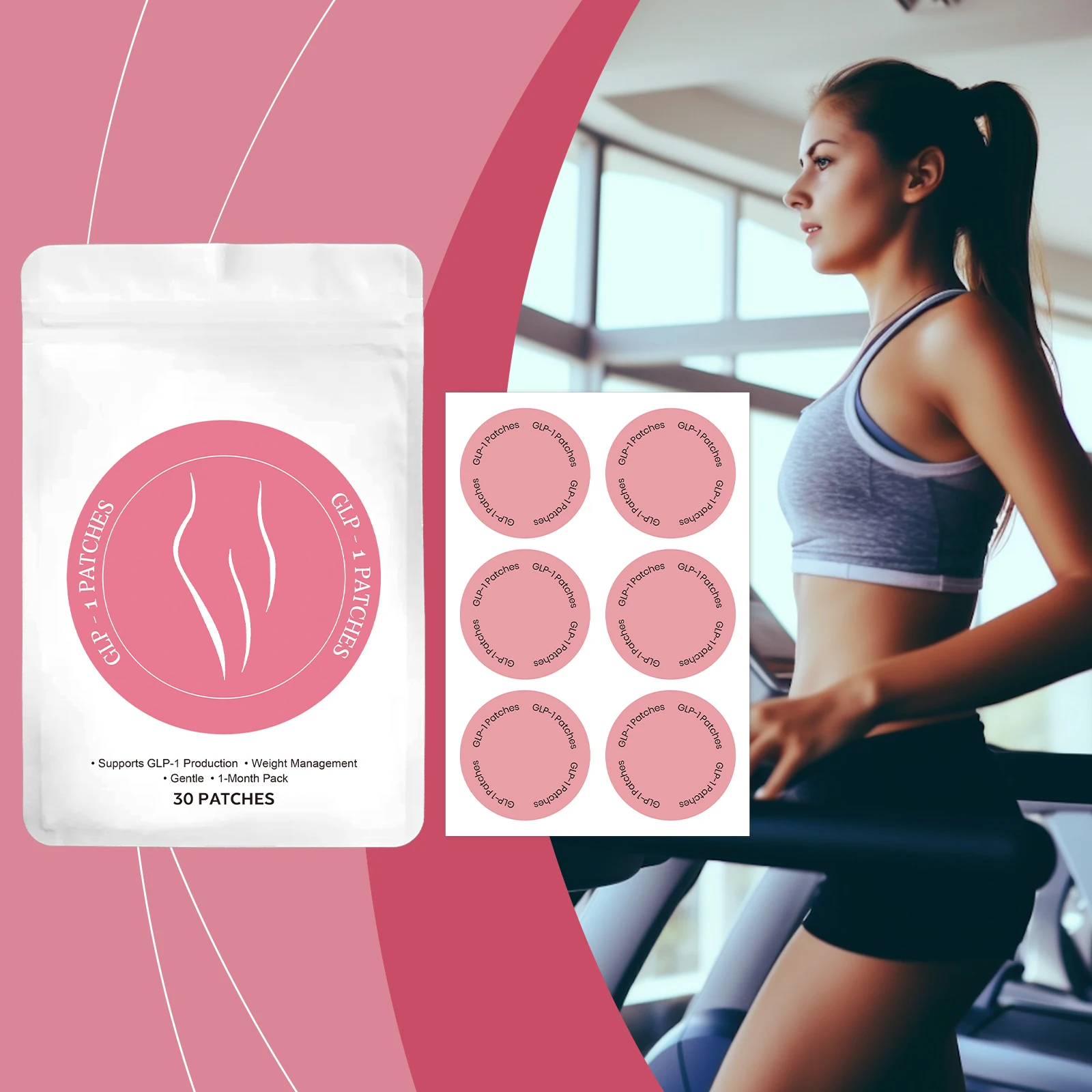GLP 1 Weight Loss Patches Blood Sugar Control of Appetite Diet Management Energy Enhancement Boost Fat Burning Slimming Patches