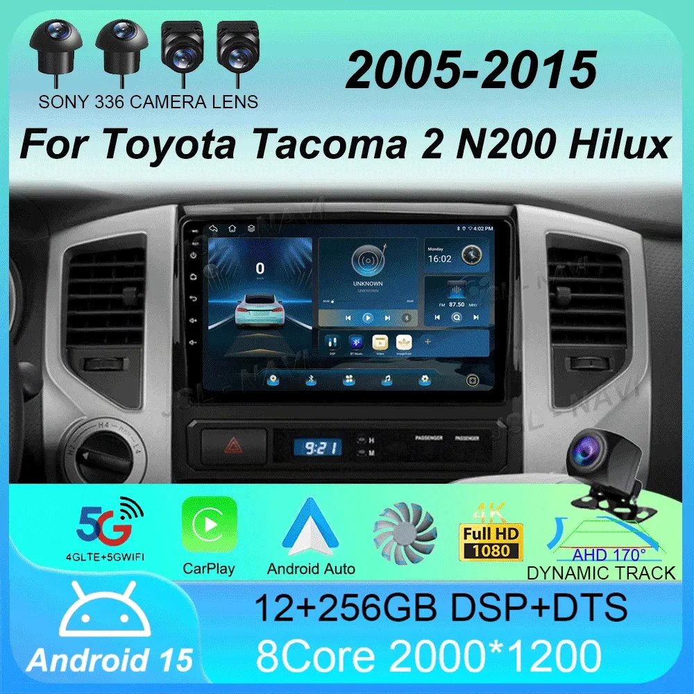 

Car Radio Android 15 Carplay Auto 4G+WIFI For Toyota Tacoma 2 N200 Hilux 2005-2015 Navigation GPS Multimedia Video Player Stereo