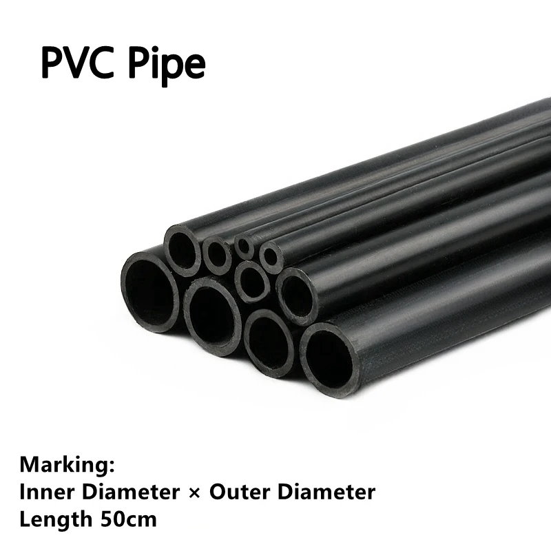 

3~10PCS Length 50cm Outer Diameter 5~19mm PVC Black Pipe Aquarium Fish Tank Tube Fittings Adapter Garden Irrigation Watering DIY