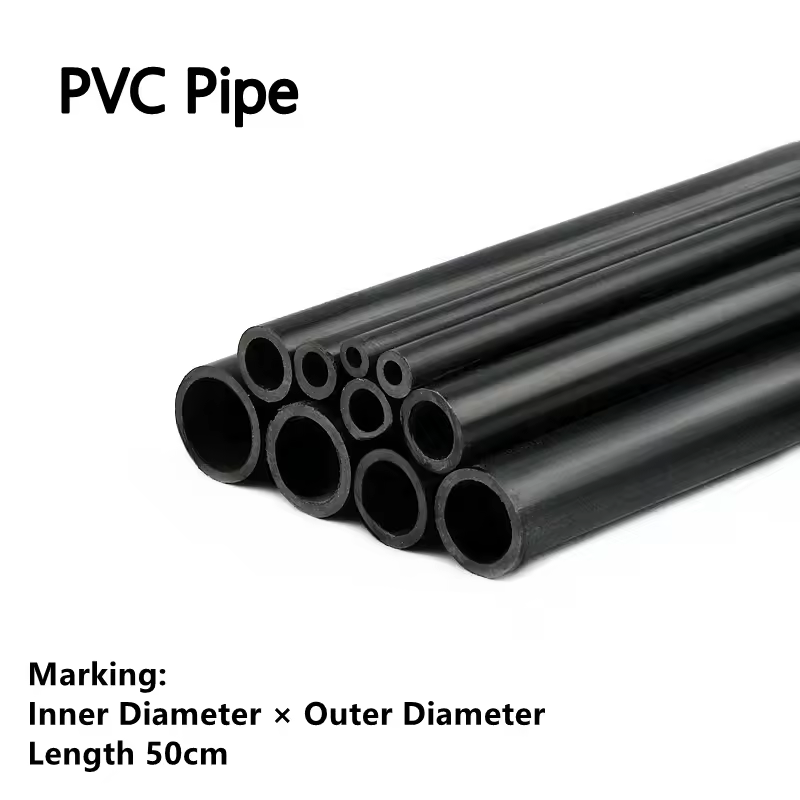 3~8PCS Length 50cm Outer Diameter 5~19mm PVC Black Pipe Aquarium Fish Tank Tube Fittings Adapter Garden Irrigation Watering DIY