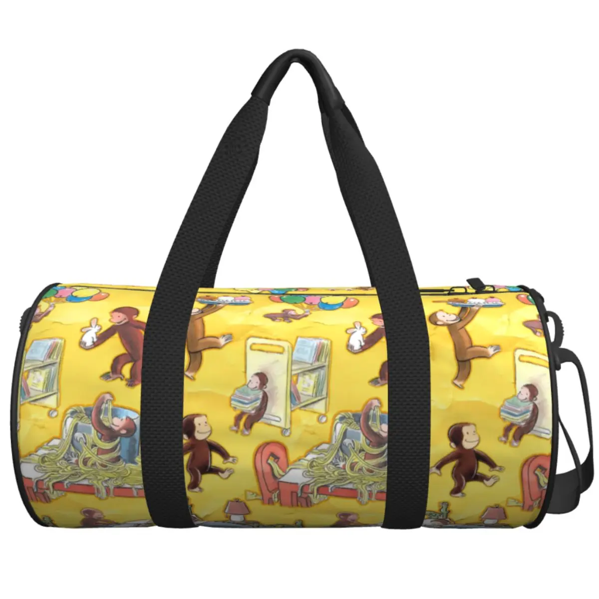 Curious George-s Gym Bag Oxford Sports Bags with Shoes Training Pattern Handbag Colorful Fitness Bag For Male Female