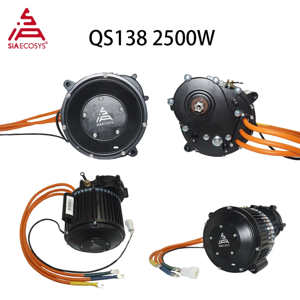 QS Motor QS138 55H 2500W Encoder PMSM Engine 72V Mid Drive Motor with 1:2.35 Gearbox for Electric Motorcycle